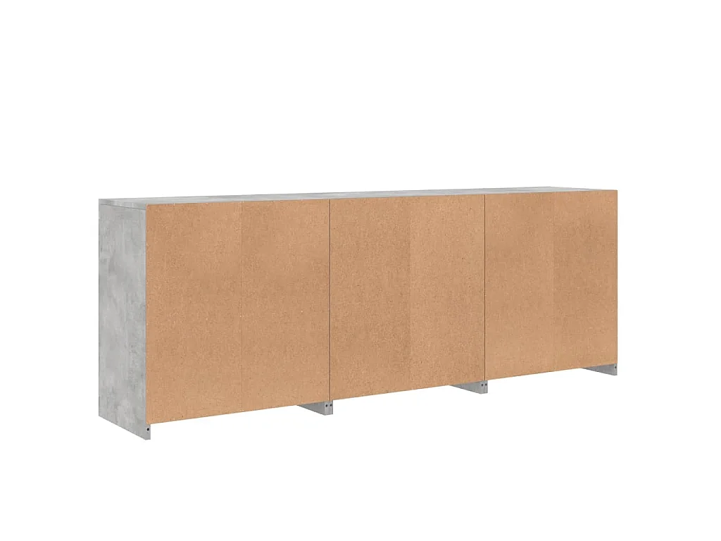 Dressoir met LED-verlichting 181,5x37x67 cm betongrijs