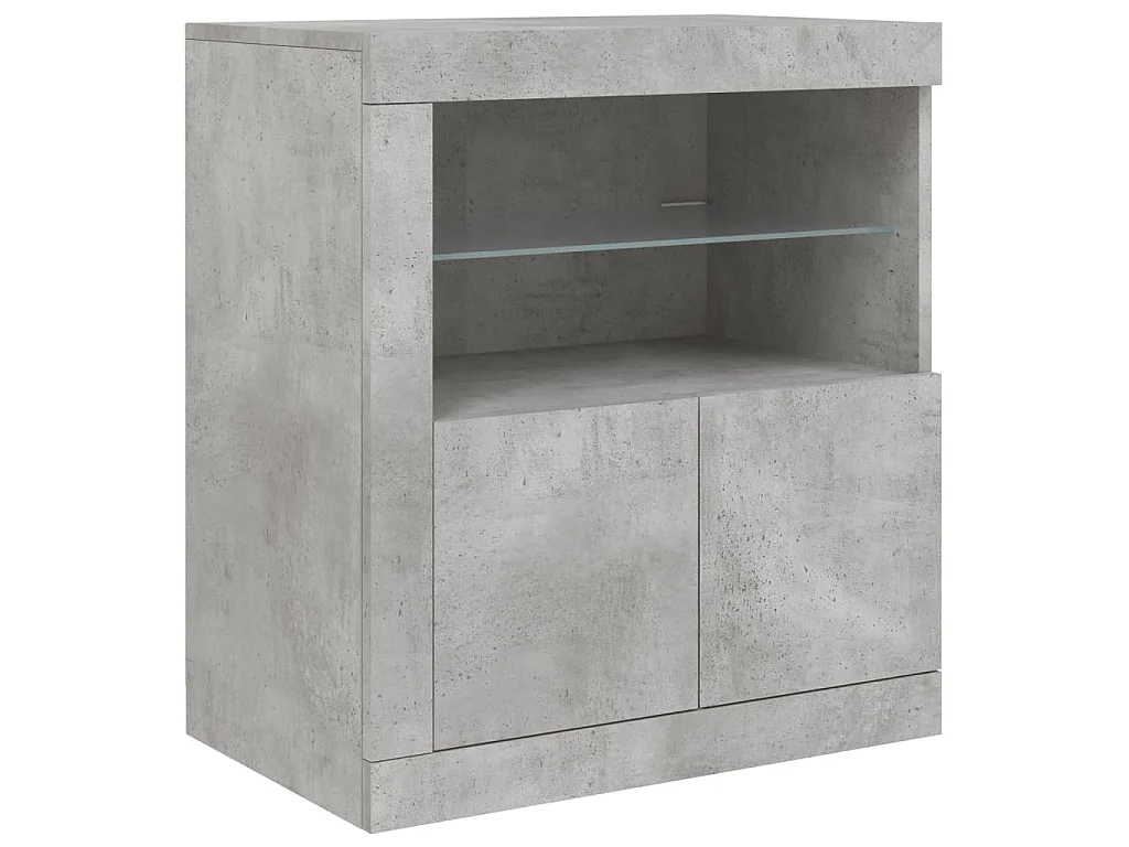 Dressoir met LED-verlichting 181,5x37x67 cm betongrijs