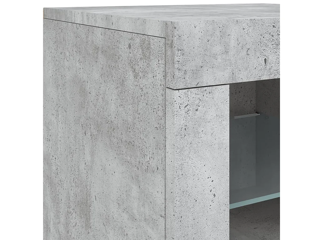 Dressoir met LED-verlichting 181,5x37x67 cm betongrijs