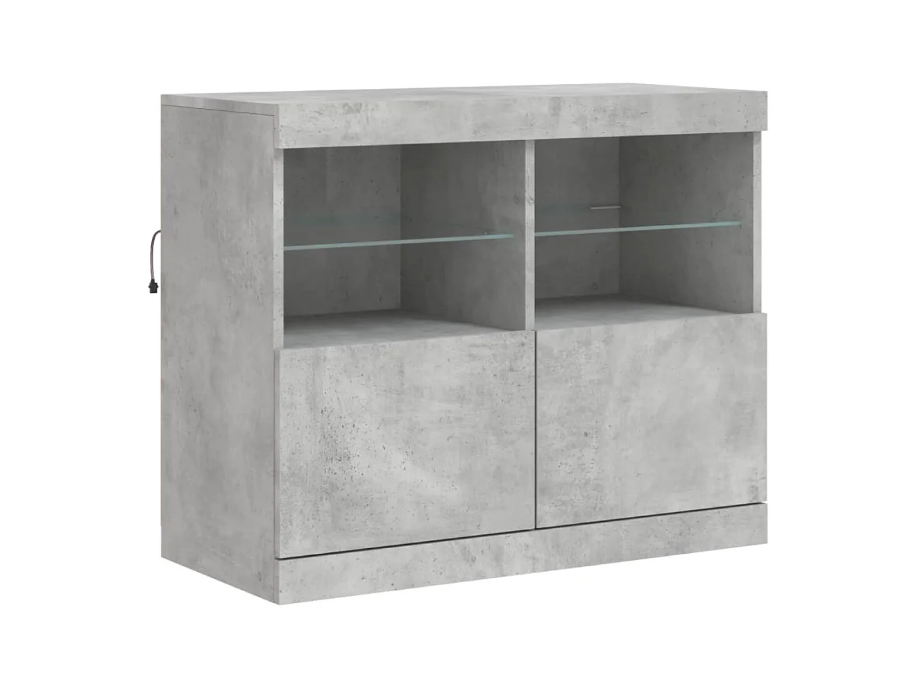 Dressoir met LED-verlichting 163x37x67 cm betongrijs