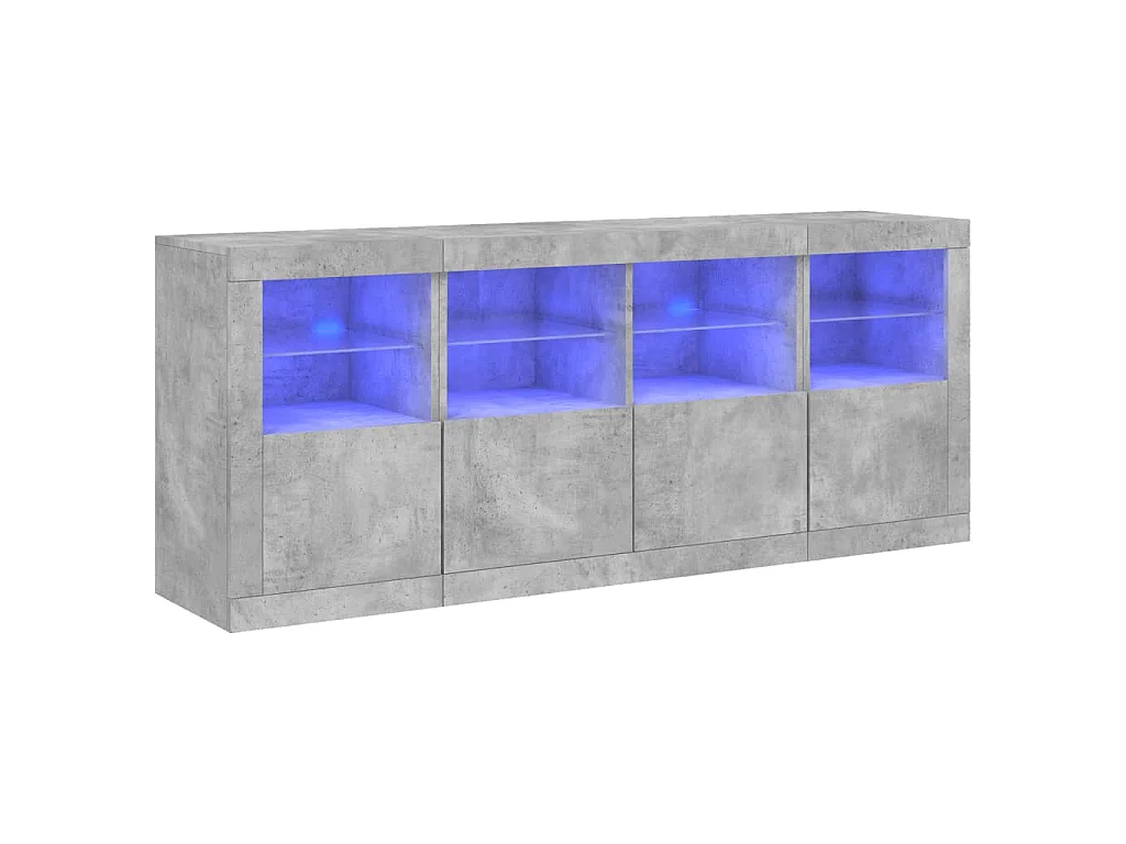 Sideboard mit LED-Leuchten Betongrau 163x37x67 cm