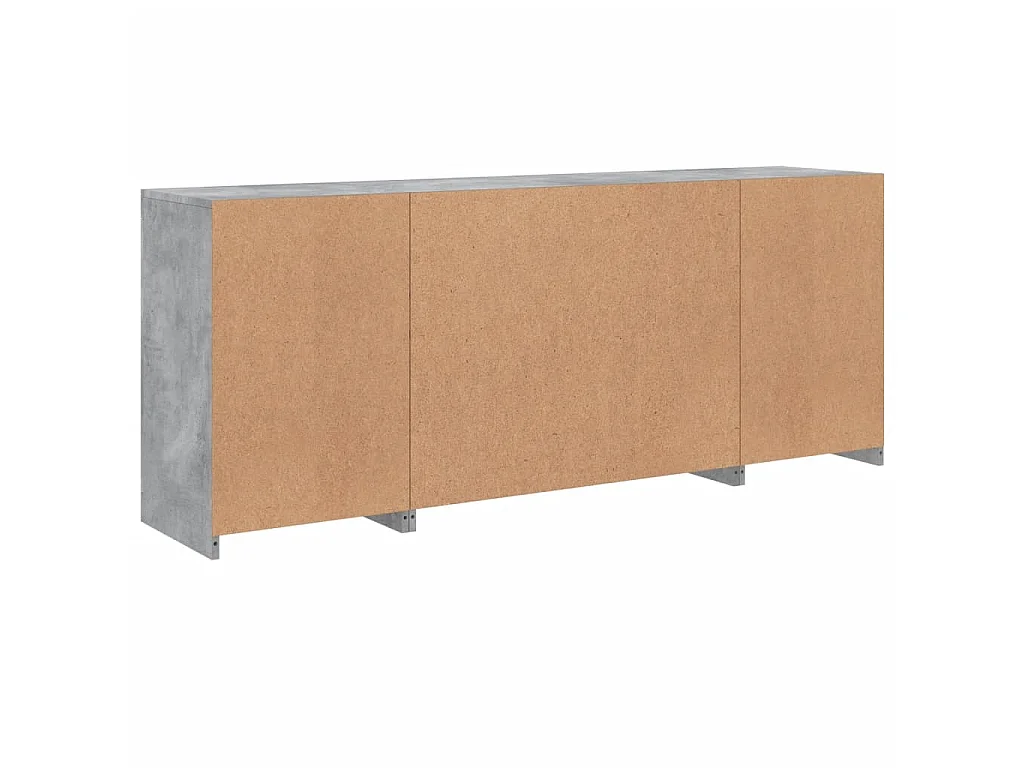 Sideboard mit LED-Leuchten Betongrau 163x37x67 cm