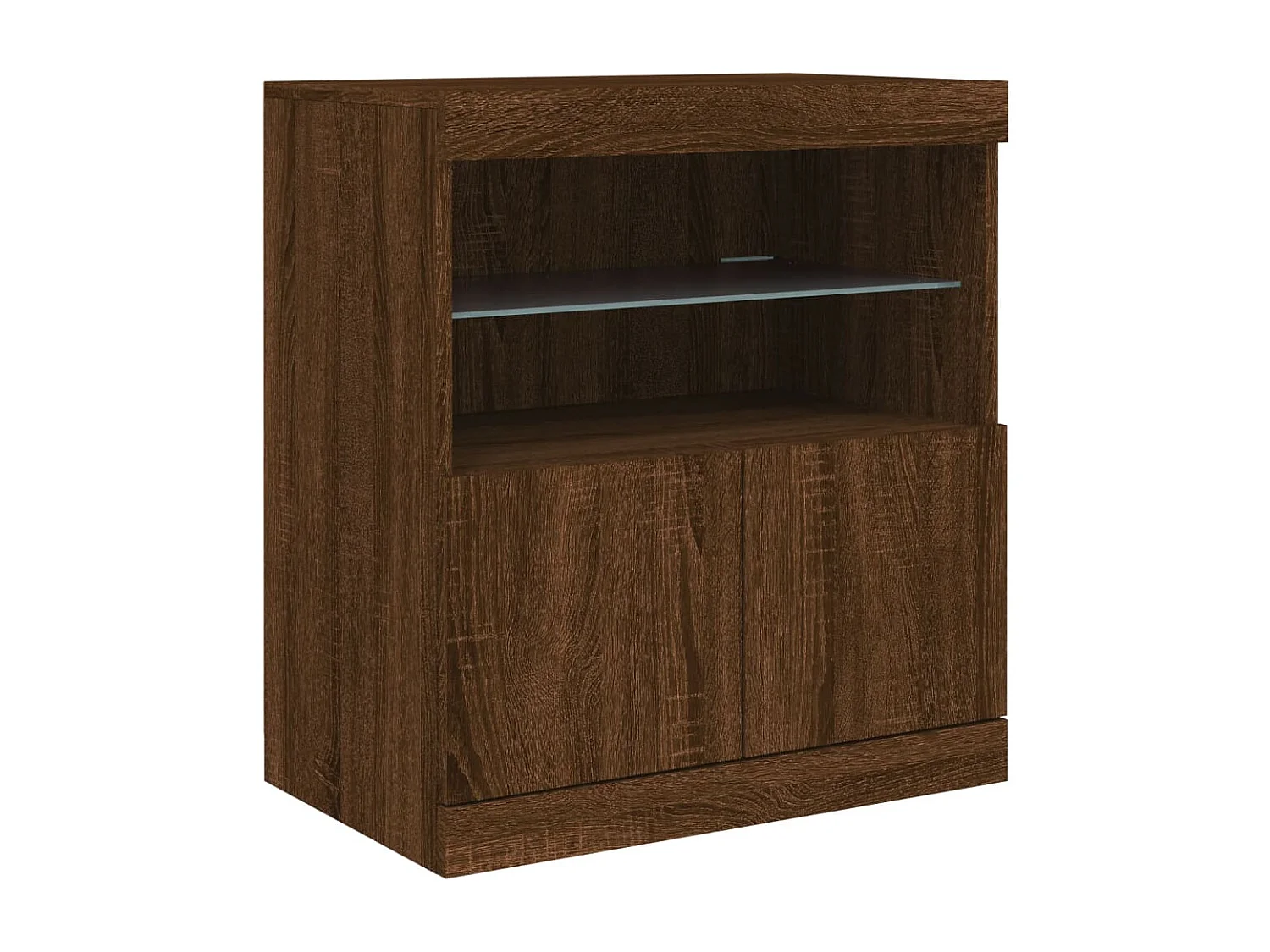 Buffet avec lumières LED chêne marron 142,5x37x67 cm