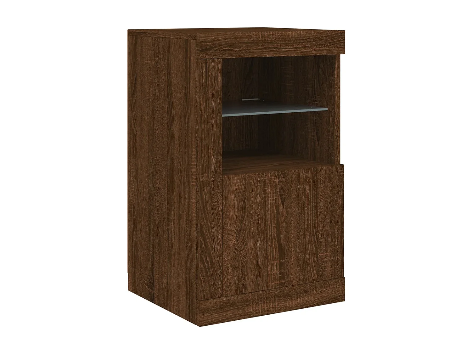 Aparador com luzes LED 142,5x37x67 cm carvalho castanho