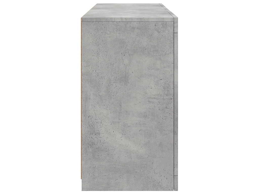 Buffet avec lumières LED gris béton 123x37x67 cm