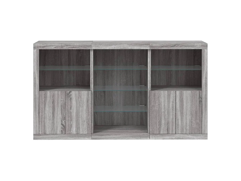 Dressoir met LED-verlichting 181,5x37x100 cm grijs sonoma eiken