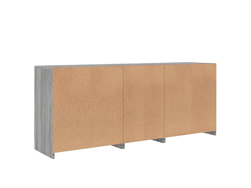Dressoir met LED-verlichting 162x37x67 cm grijs sonoma