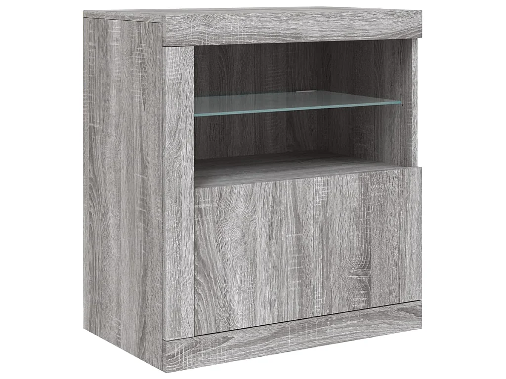 Dressoir met LED-verlichting 162x37x67 cm grijs sonoma