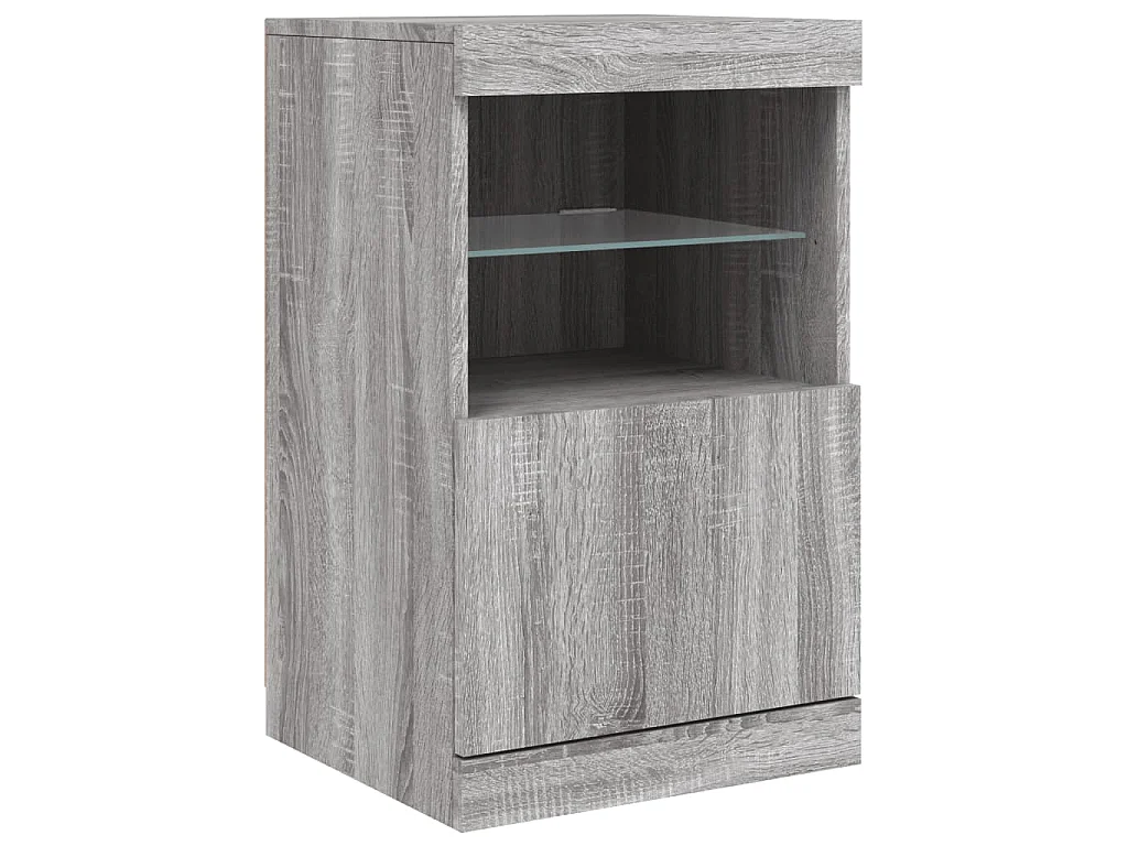Aparador com luzes LED 162x37x67 cm cinzento sonoma