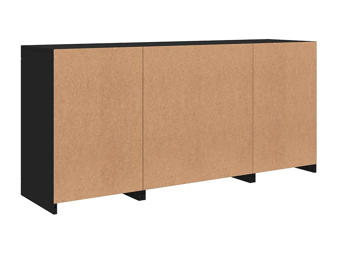 Sideboard mit LED-Leuchten Schwarz 142,5x37x67 cm