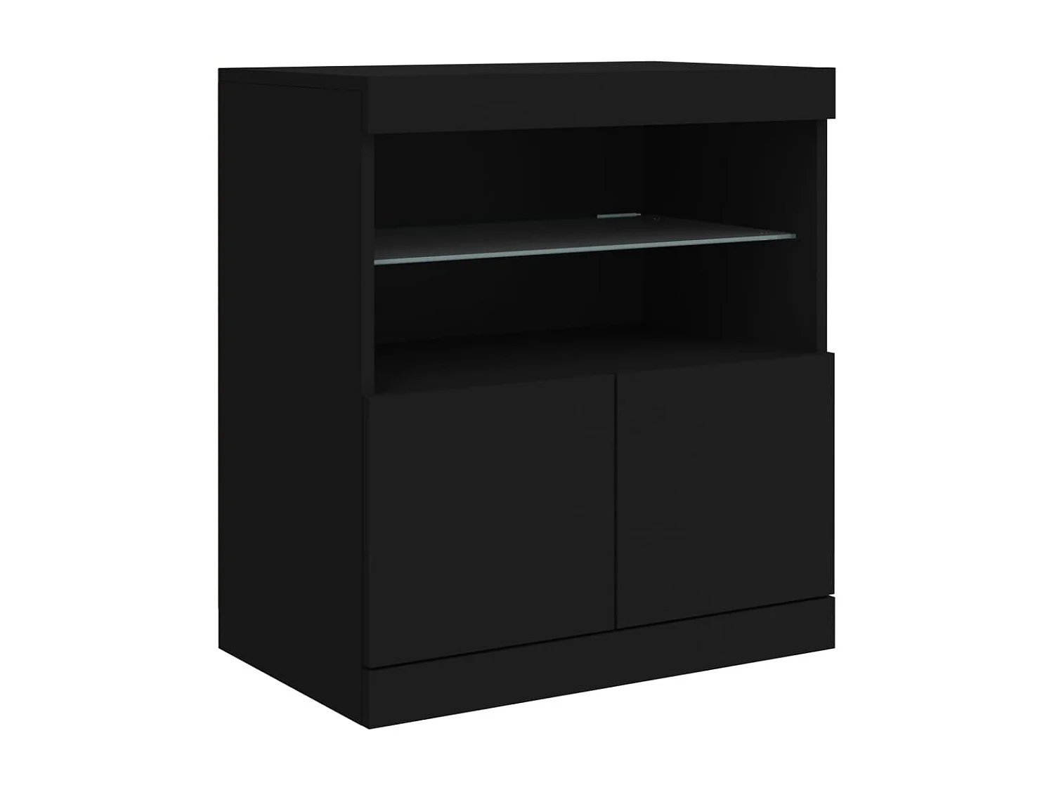 Sideboard mit LED-Leuchten Schwarz 142,5x37x67 cm