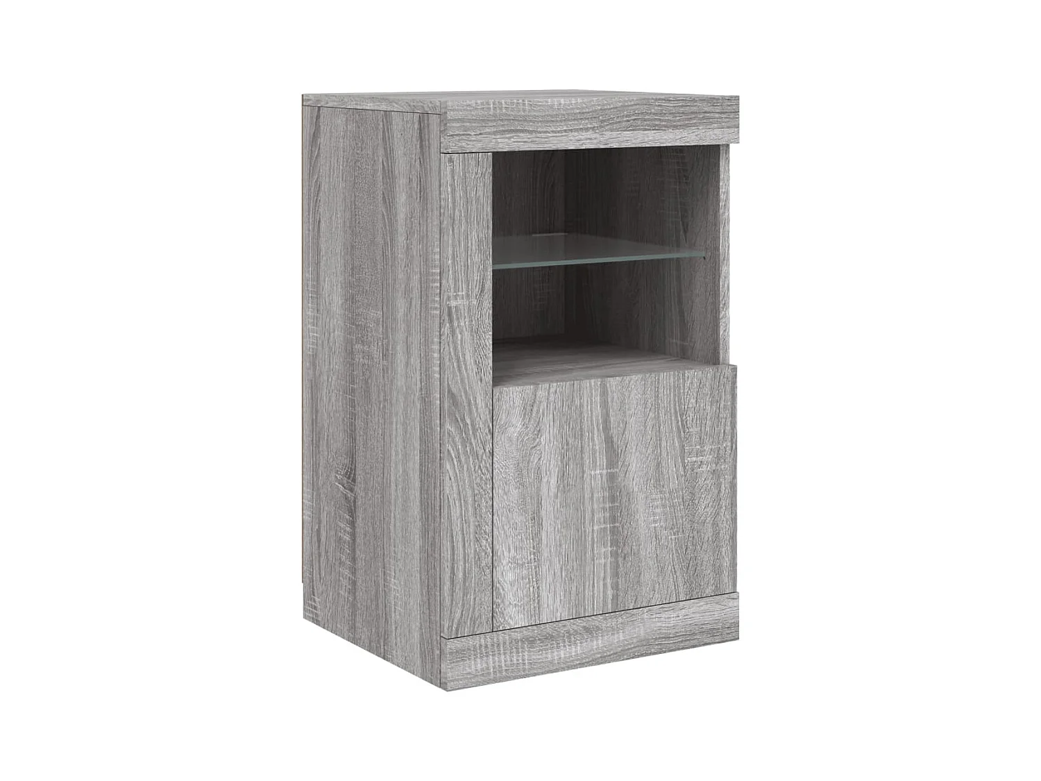 Buffet avec lumières LED sonoma gris 142,5x37x67 cm