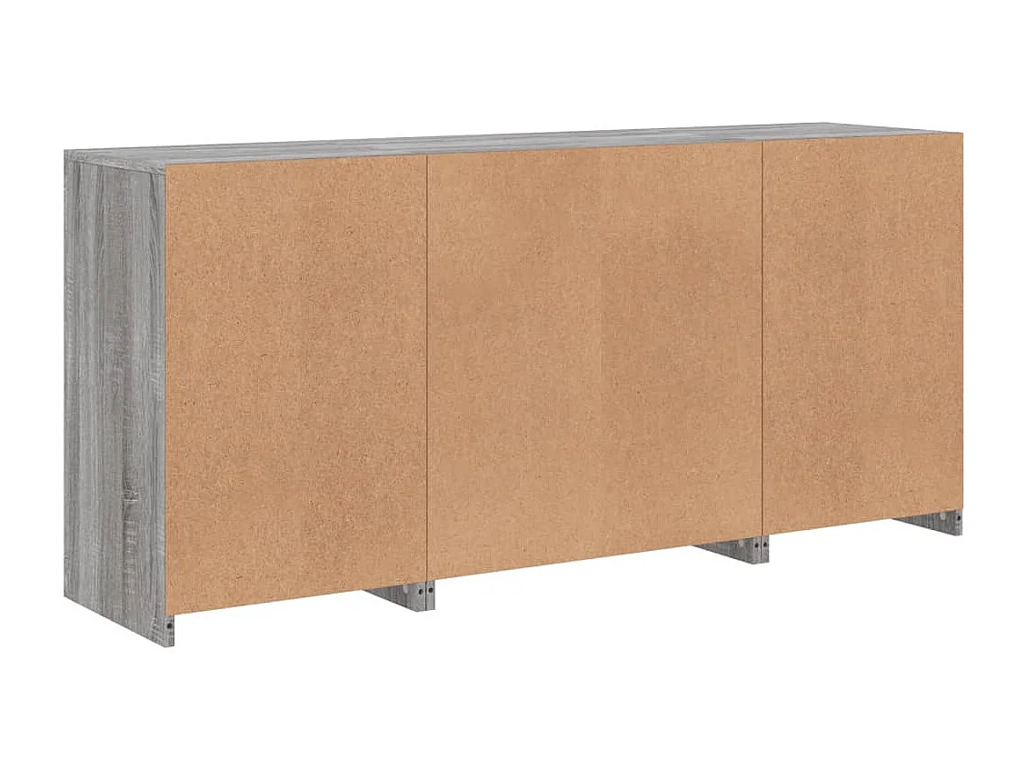 Sideboard mit LED-Leuchten Grau Sonoma 142,5x37x67 cm