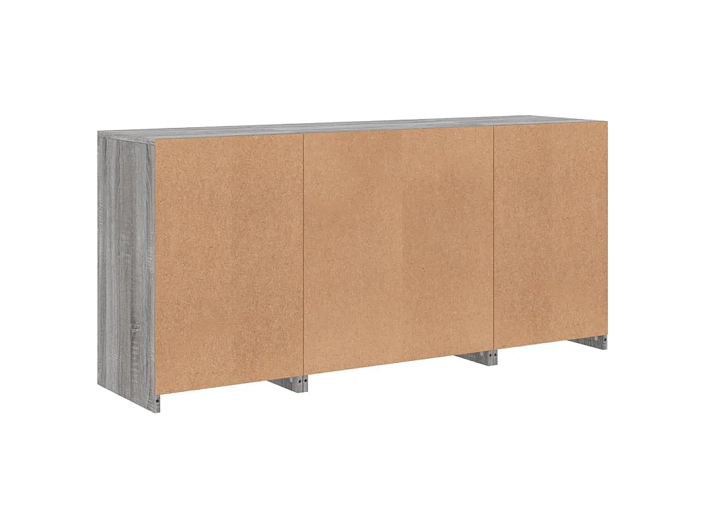 Sideboard mit LED-Leuchten Grau Sonoma 142,5x37x67 cm