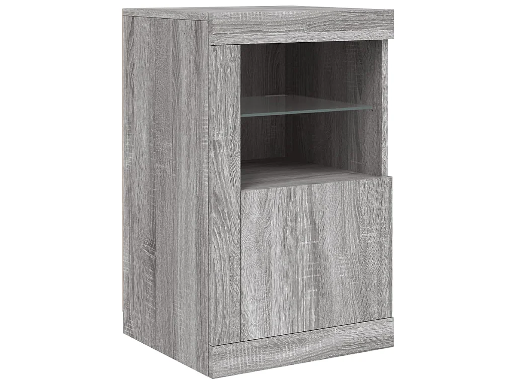 Sideboard mit LED-Leuchten Grau Sonoma 142,5x37x67 cm