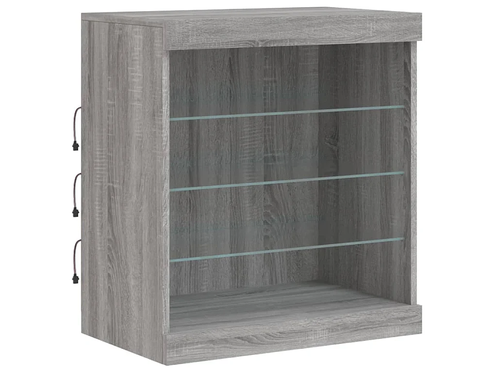 Sideboard mit LED-Leuchten Grau Sonoma 142,5x37x67 cm