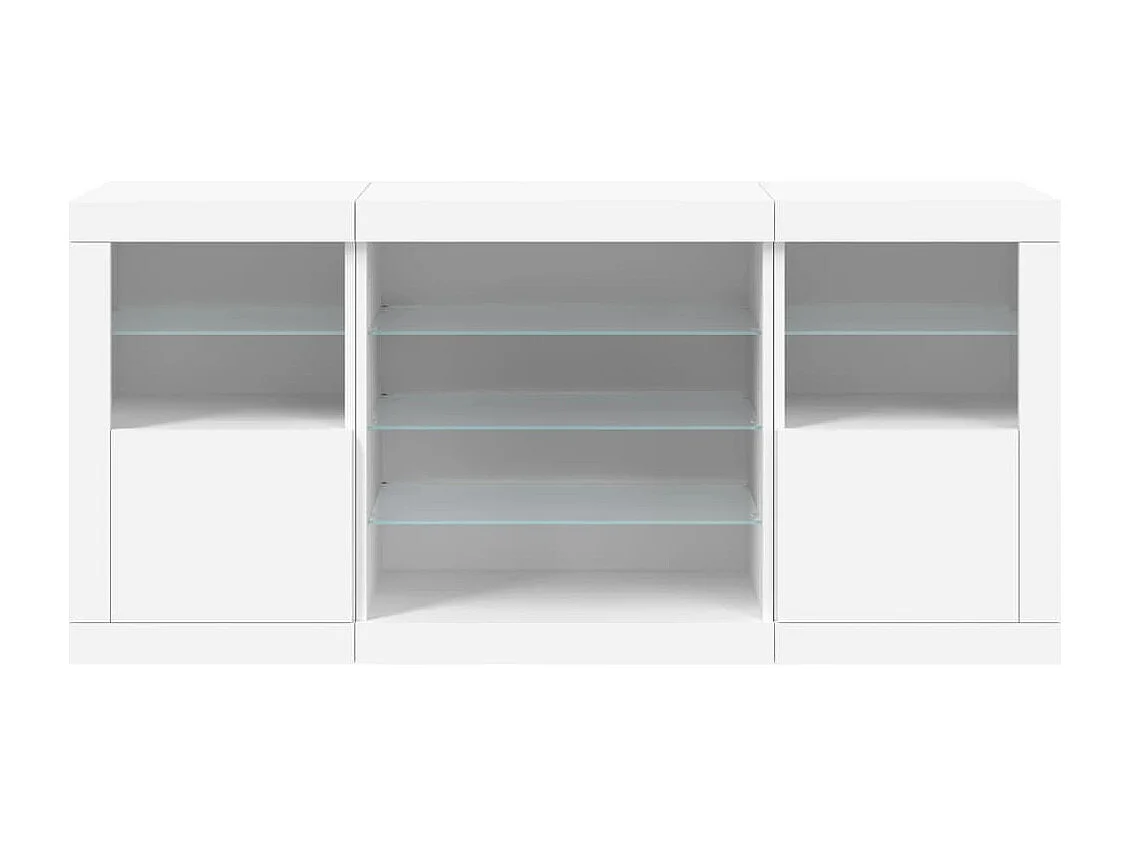 Dressoir met LED-verlichting 142,5x37x67 cm wit