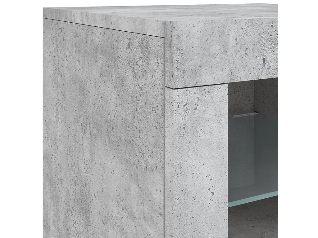 Sideboard mit LED-Leuchten Betongrau 162x37x67 cm