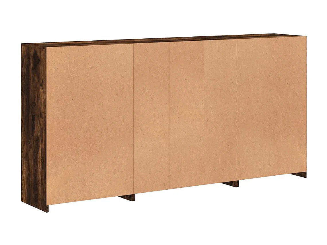 Buffet avec lumières LED chêne fumé 202x37x100 cm