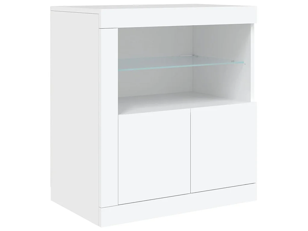 Buffet avec lumières LED blanc 181,5x37x67 cm