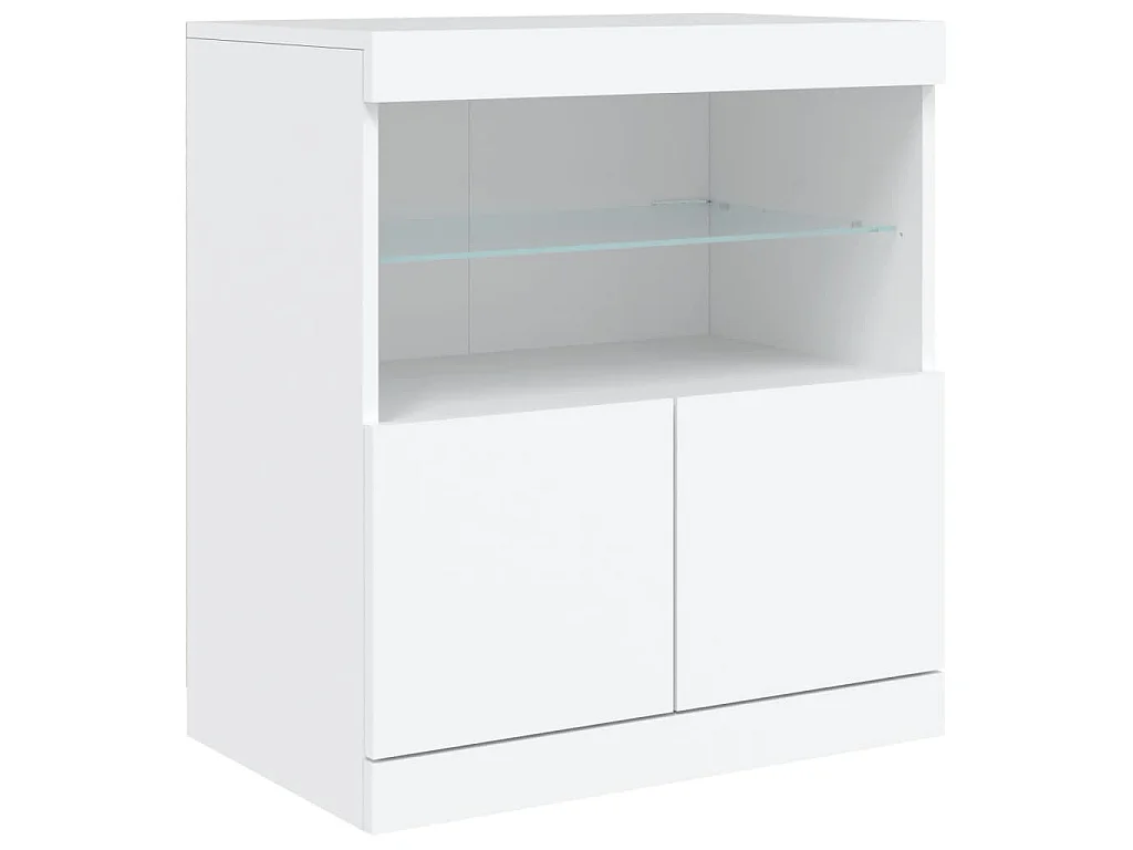 Buffet avec lumières LED blanc 181,5x37x67 cm