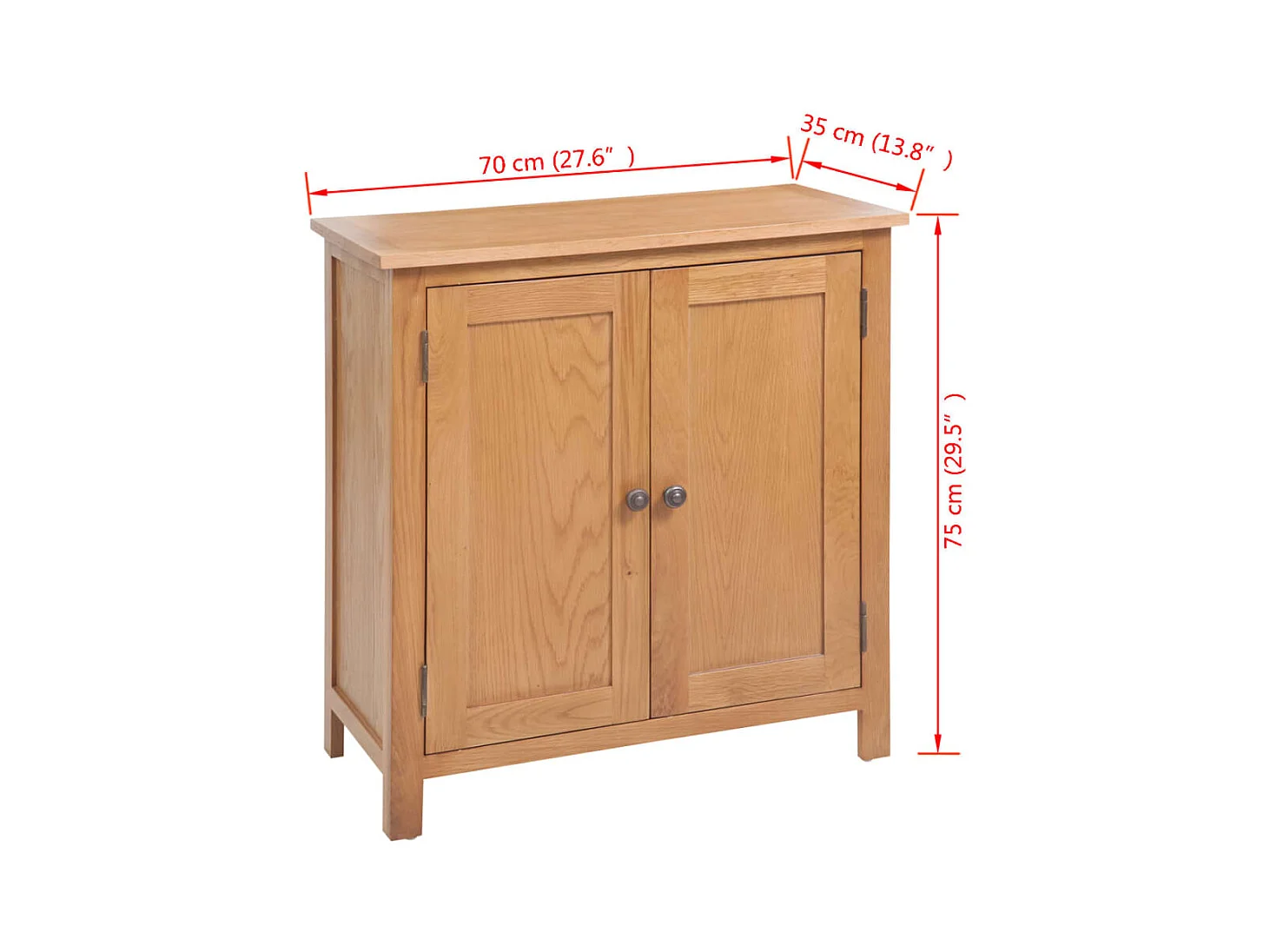 Dressoir 70x35x75 cm massief eikenhout