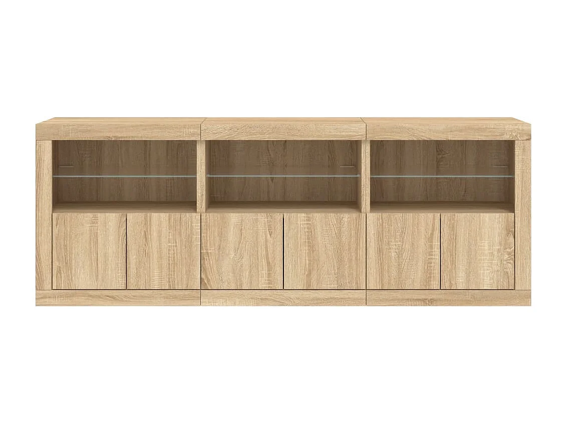 Buffet avec lumières LED chêne sonoma 181,5x37x67 cm