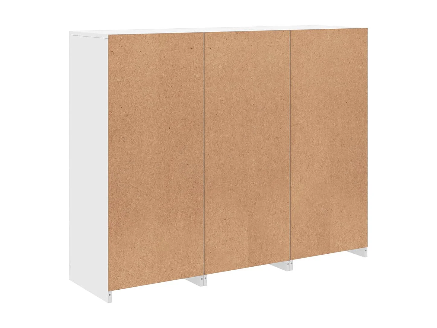 Sideboards mit LED-Leuchten 3 Stk. Weiß Holzwerkstoff