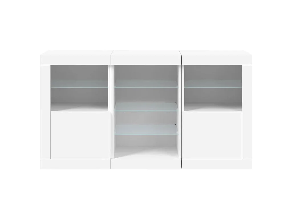 Credenza con Luci LED Bianca 123x37x67 cm