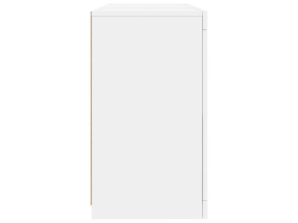 Credenza con Luci LED Bianca 123x37x67 cm