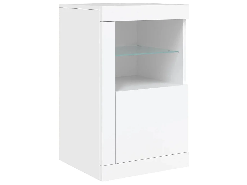 Credenza con Luci LED Bianca 123x37x67 cm