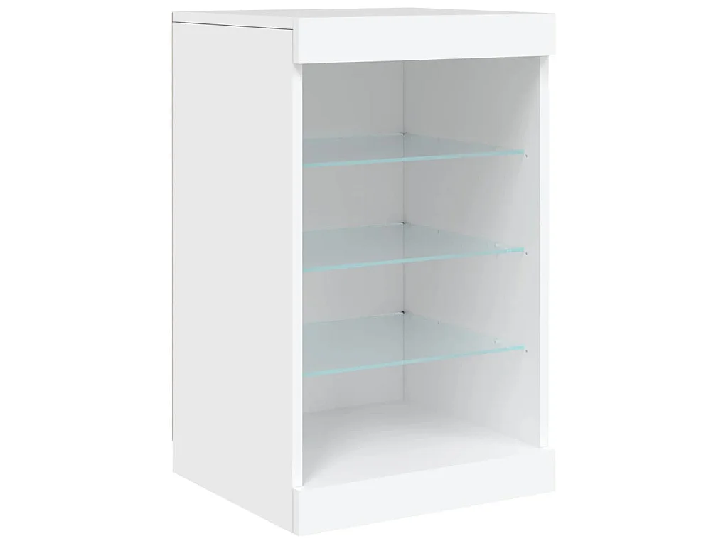 Credenza con Luci LED Bianca 123x37x67 cm