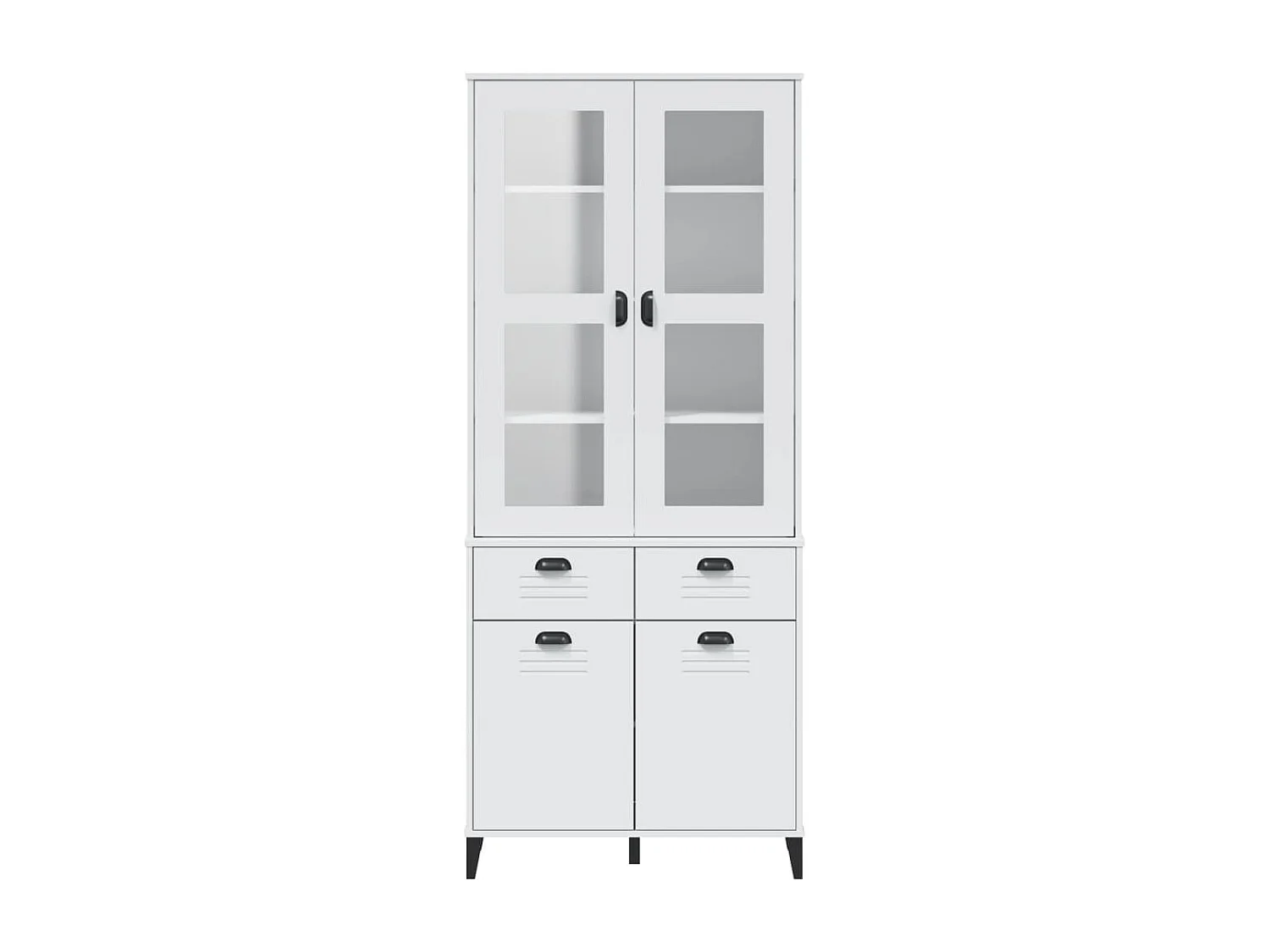 Credenza VIKEN Bianca 80x40x190 cm in Legno Massello di Pino