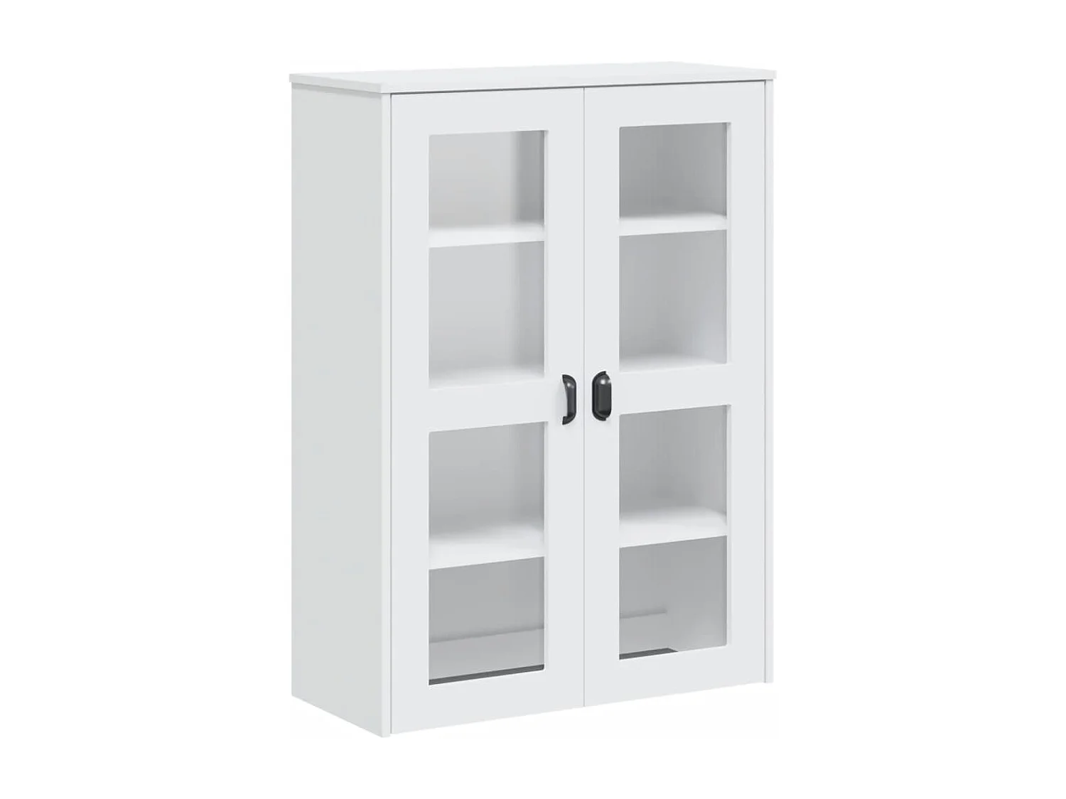 Credenza VIKEN Bianca 80x40x190 cm in Legno Massello di Pino