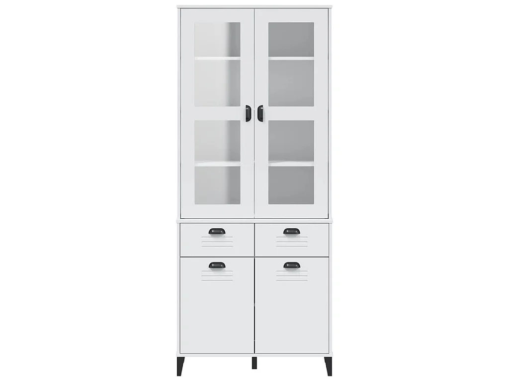 Aparador alto VIKEN madera maciza de pino blanco 80x40x190 cm