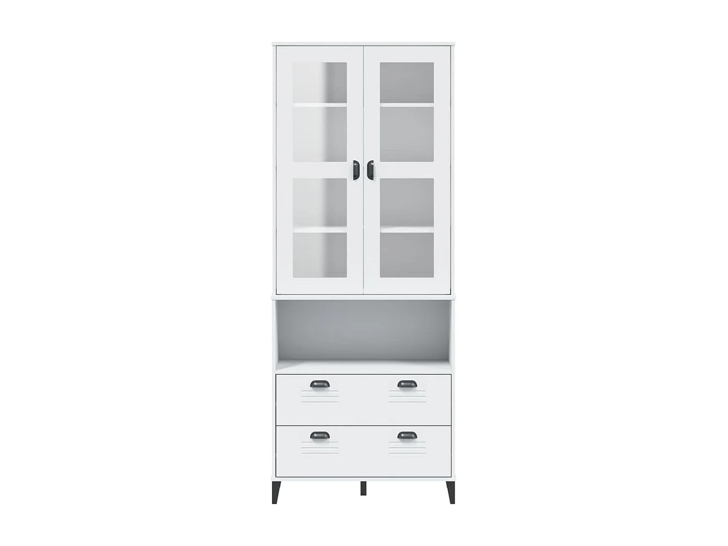 Credenza VIKEN Bianca 80x40x200 cm in Legno Massello di Pino
