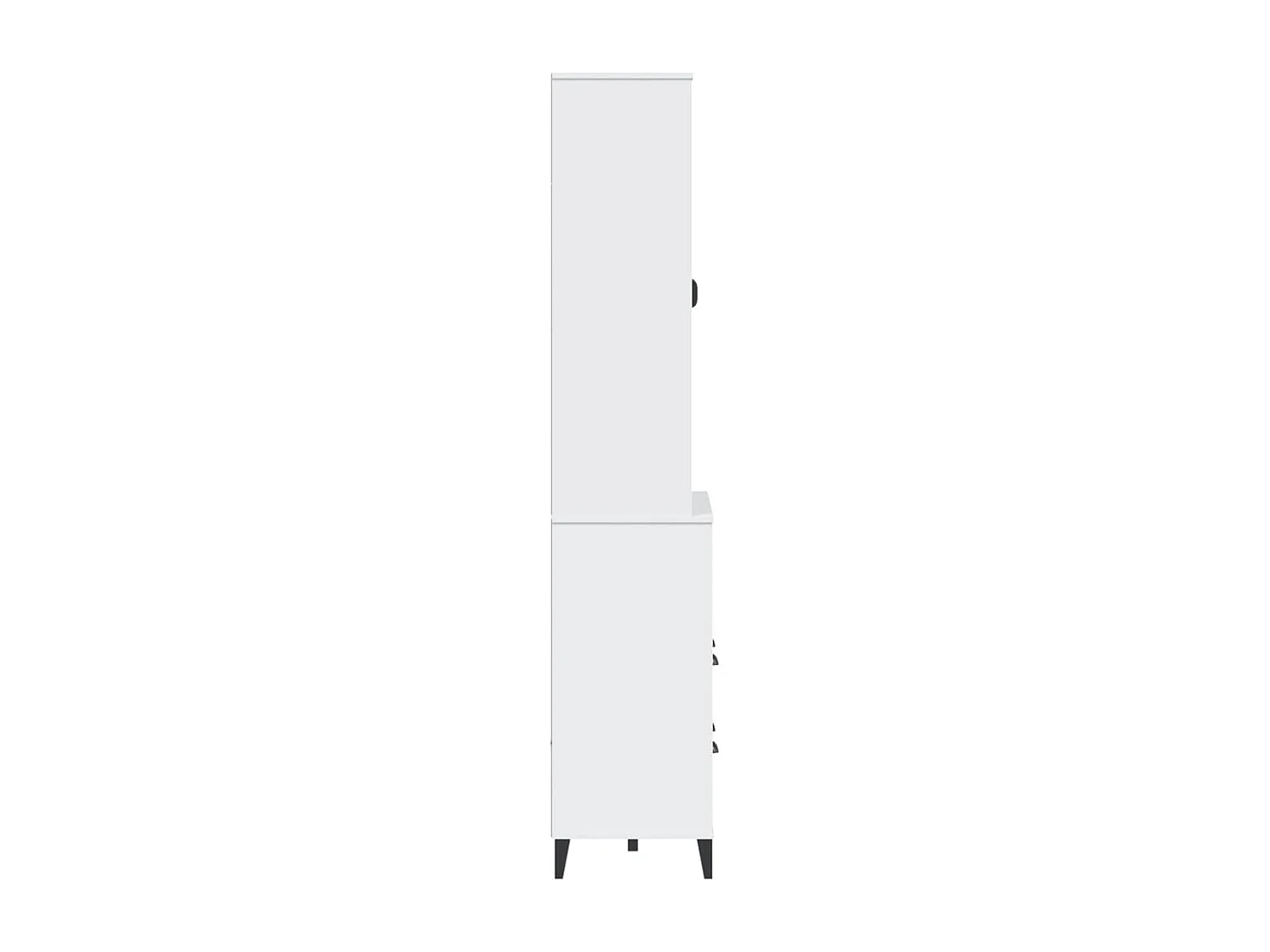 Credenza VIKEN Bianca 80x40x200 cm in Legno Massello di Pino