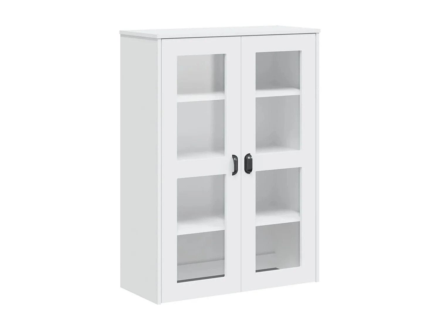Credenza VIKEN Bianca 80x40x200 cm in Legno Massello di Pino