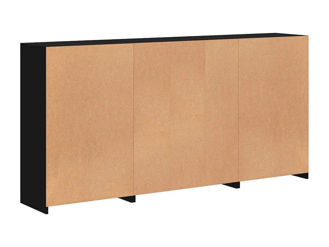 Aparador com luzes LED 202x37x100 cm preto