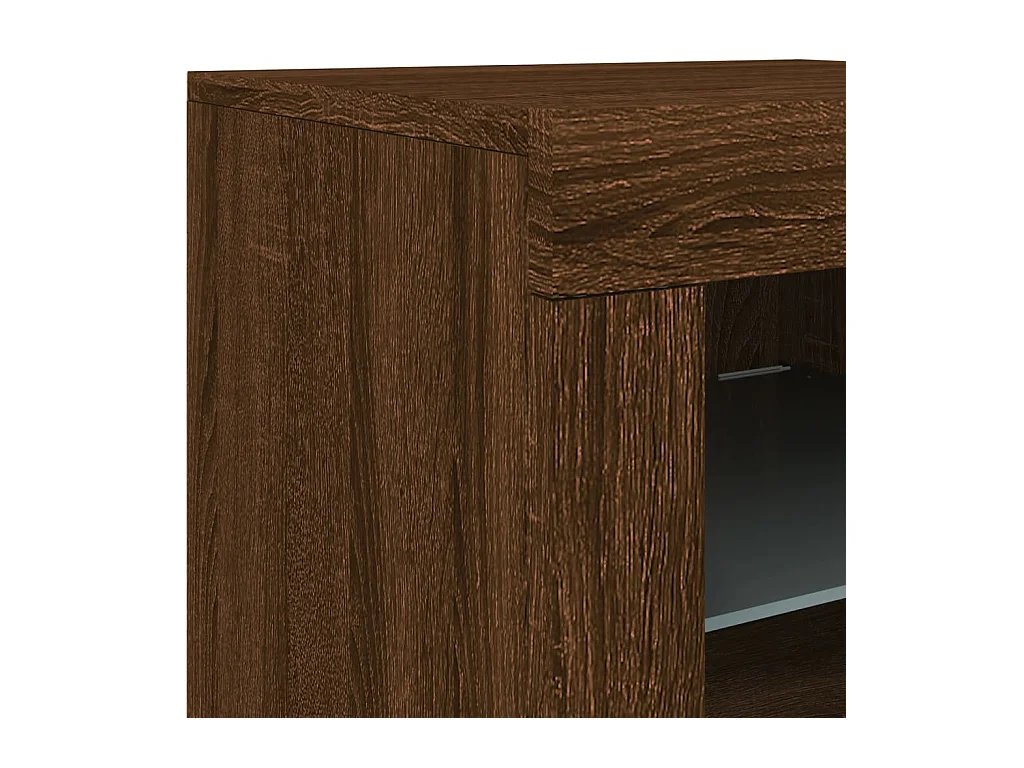 Aparador com luzes LED 181,5x37x67 cm carvalho castanho