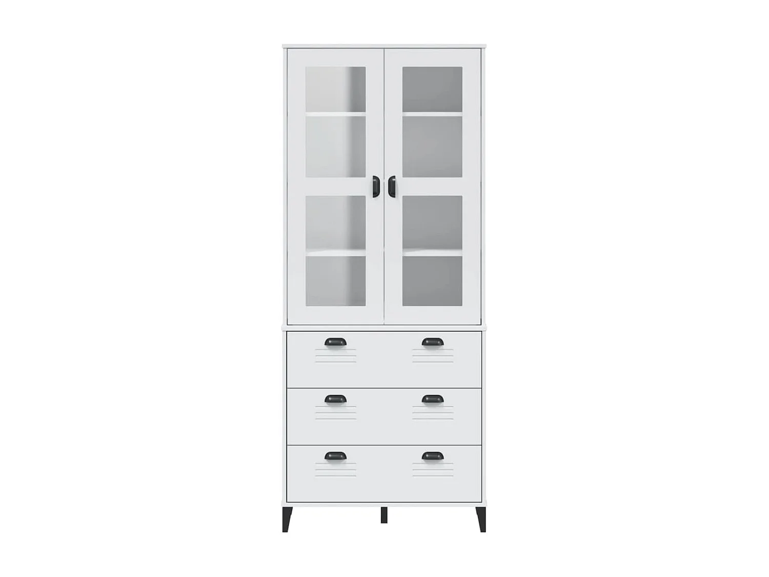 Buffet VIKEN blanc 80x40x190 cm bois massif de pin
