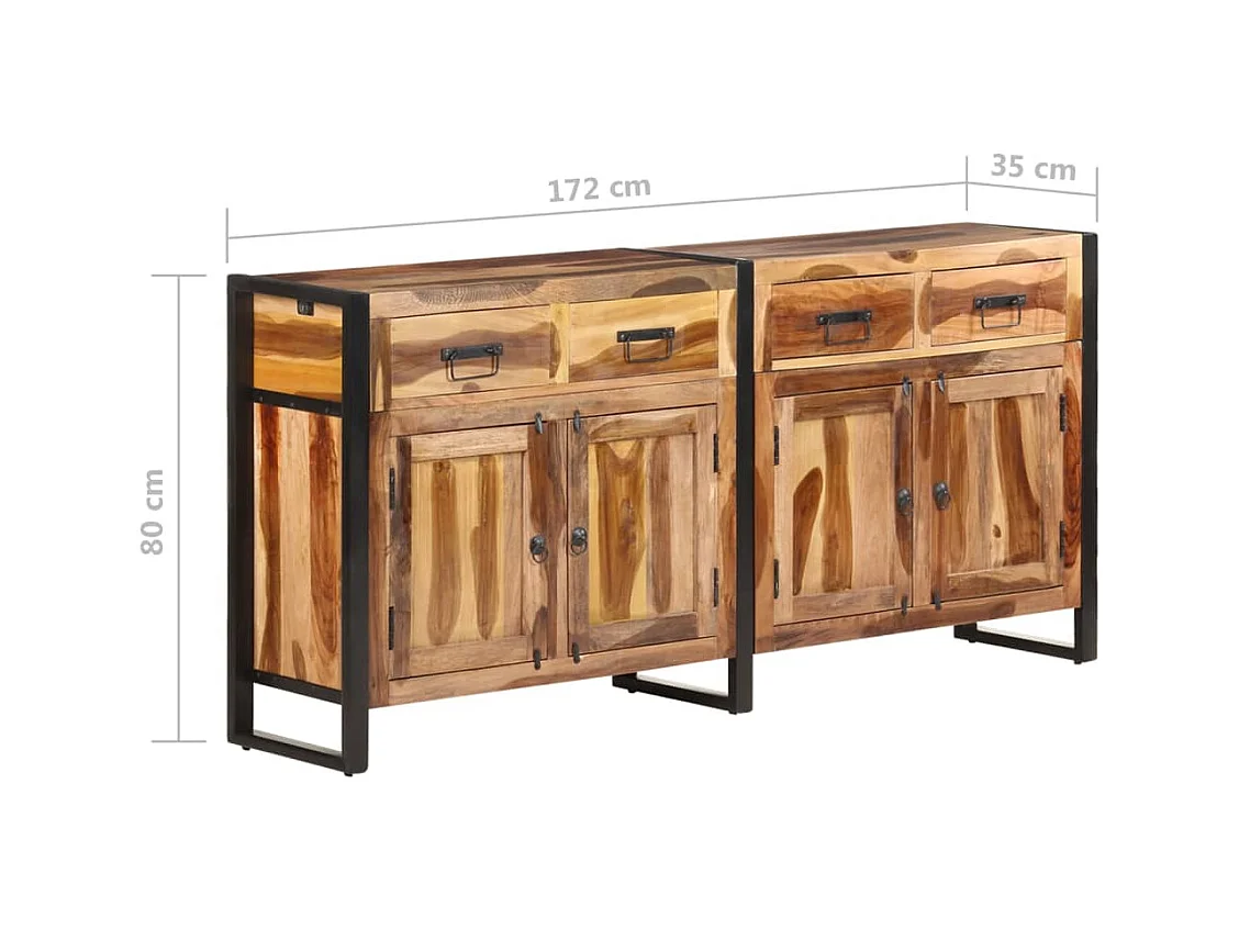 Buffet 172x35x80 cm Bois d'acacia solide avec finition miel