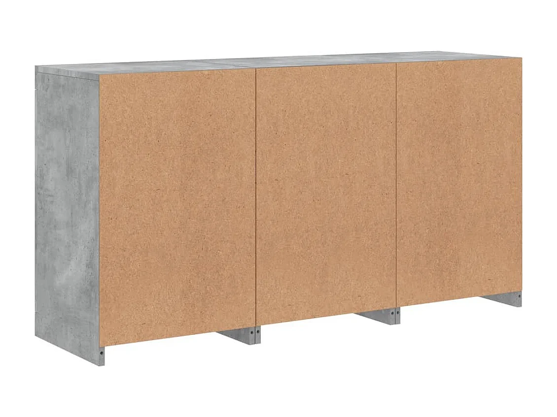 Sideboard mit LED-Leuchten Betongrau 123x37x67 cm