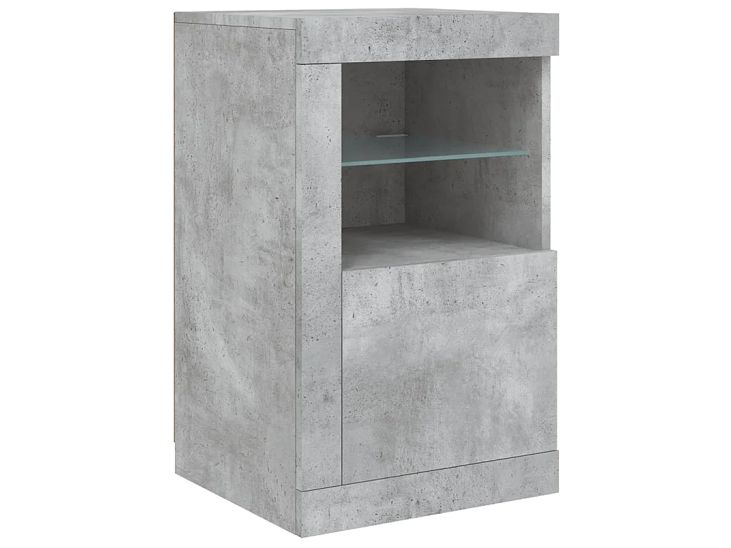 Sideboard mit LED-Leuchten Betongrau 123x37x67 cm