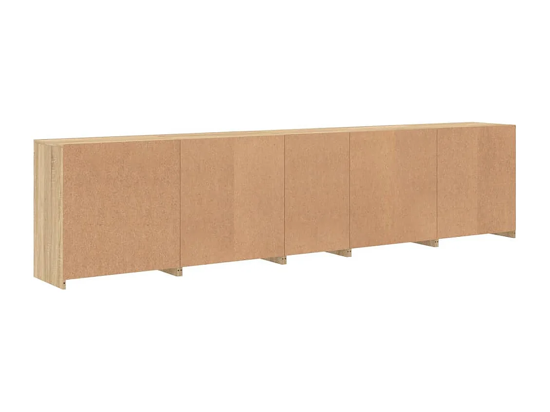 Buffet avec lumières LED chêne sonoma 283x37x67 cm