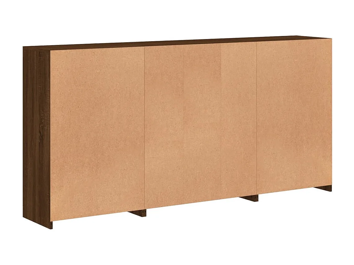 Aparador com luzes LED 202x37x100 cm carvalho castanho