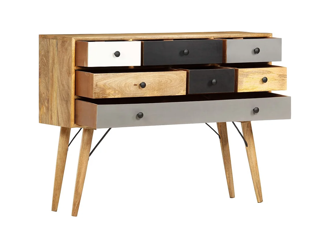 Credenza 110x30x82 cm in Legno Massello di Mango