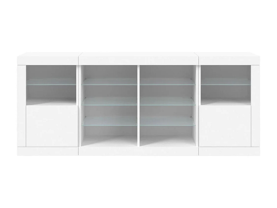 Buffet avec lumières LED blanc 163x37x67 cm