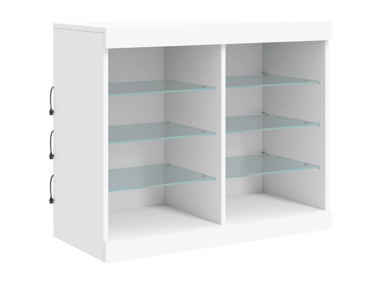 Buffet avec lumières LED blanc 163x37x67 cm