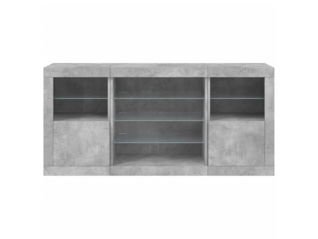 Sideboard mit LED-Leuchten Betongrau 142,5x37x67 cm